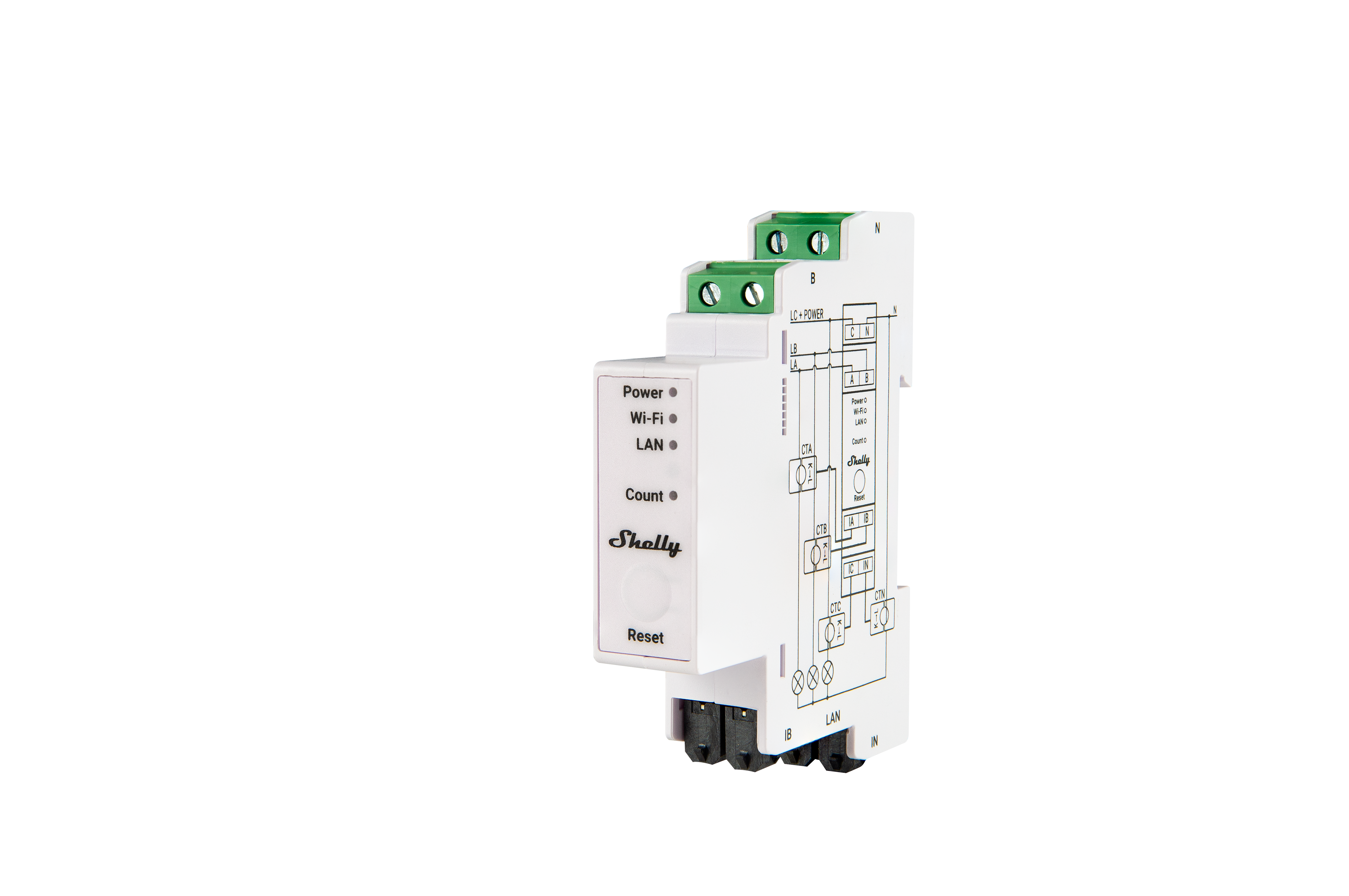 Shelly Pro 3EM-120A DIN-Rail Mountable Single Or Three-Phase Energy Meter With 3-Phase Current Transformers (EOL)