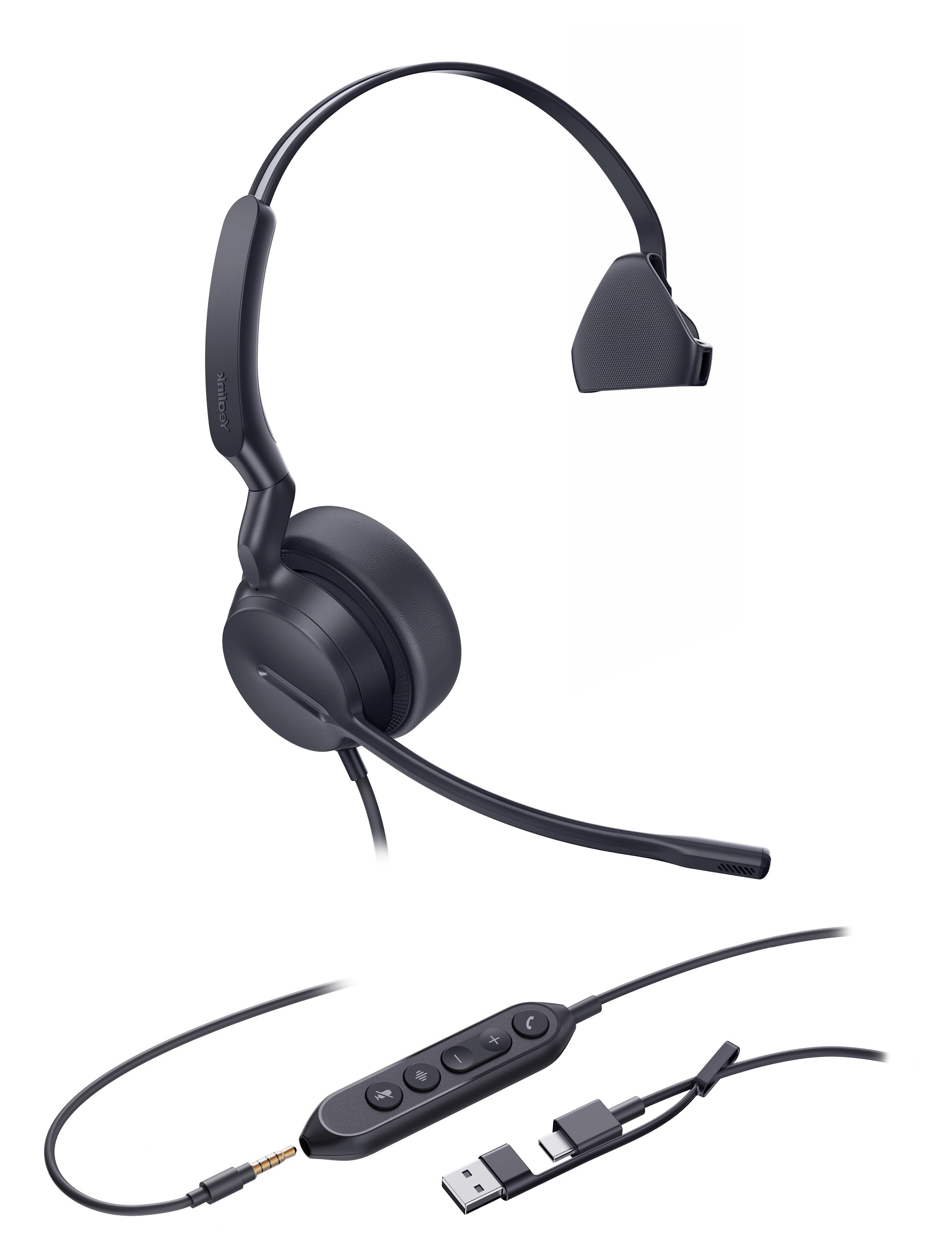 Yealink UH42 SE Mono USB Headset, USB-C With USB-C/A Adapter, Teams Certified